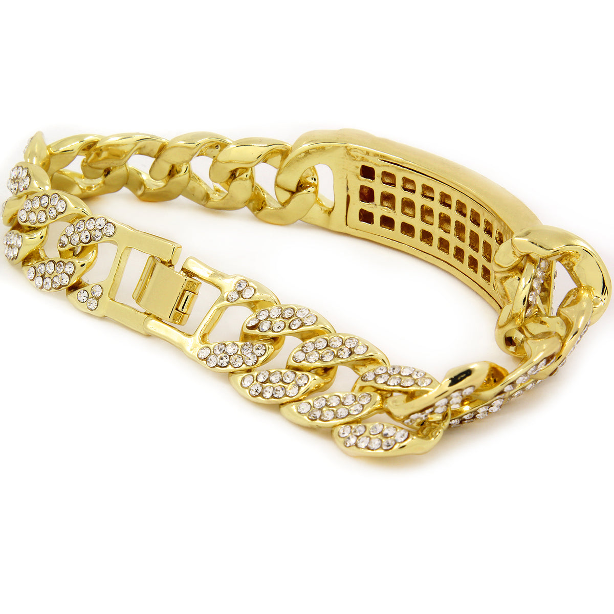 Men's Bracelet Gold CZ Miami Cuban