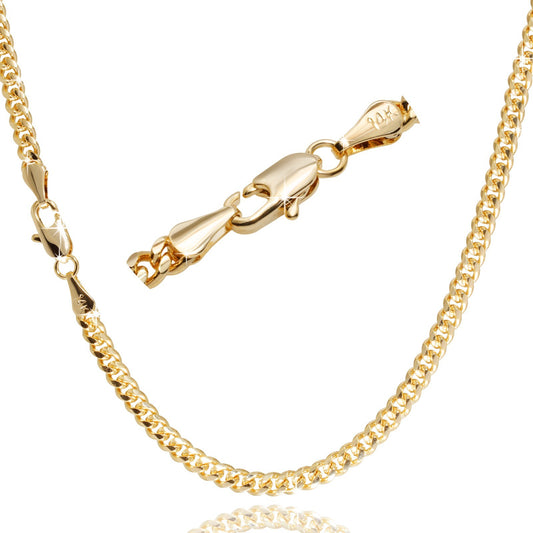14k Gold Cuban Chain Slim Miami Link 3mm - 20"In Men's & Women's Necklace