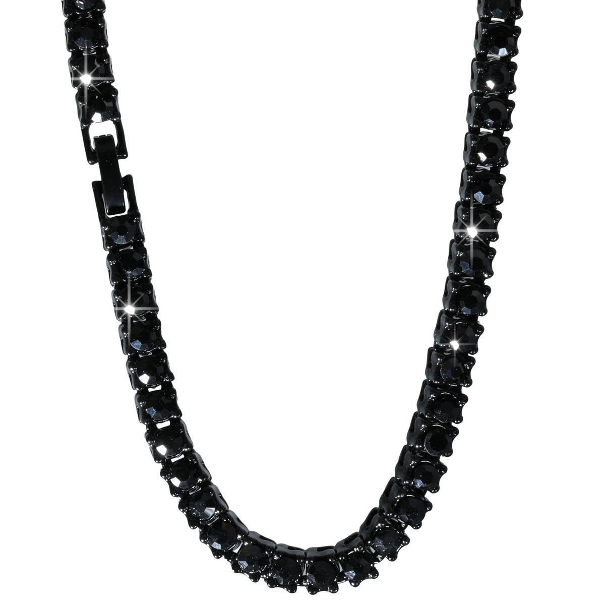Tennis Chain Diamond Stone Black Iced Necklace Boys, Men's & Women