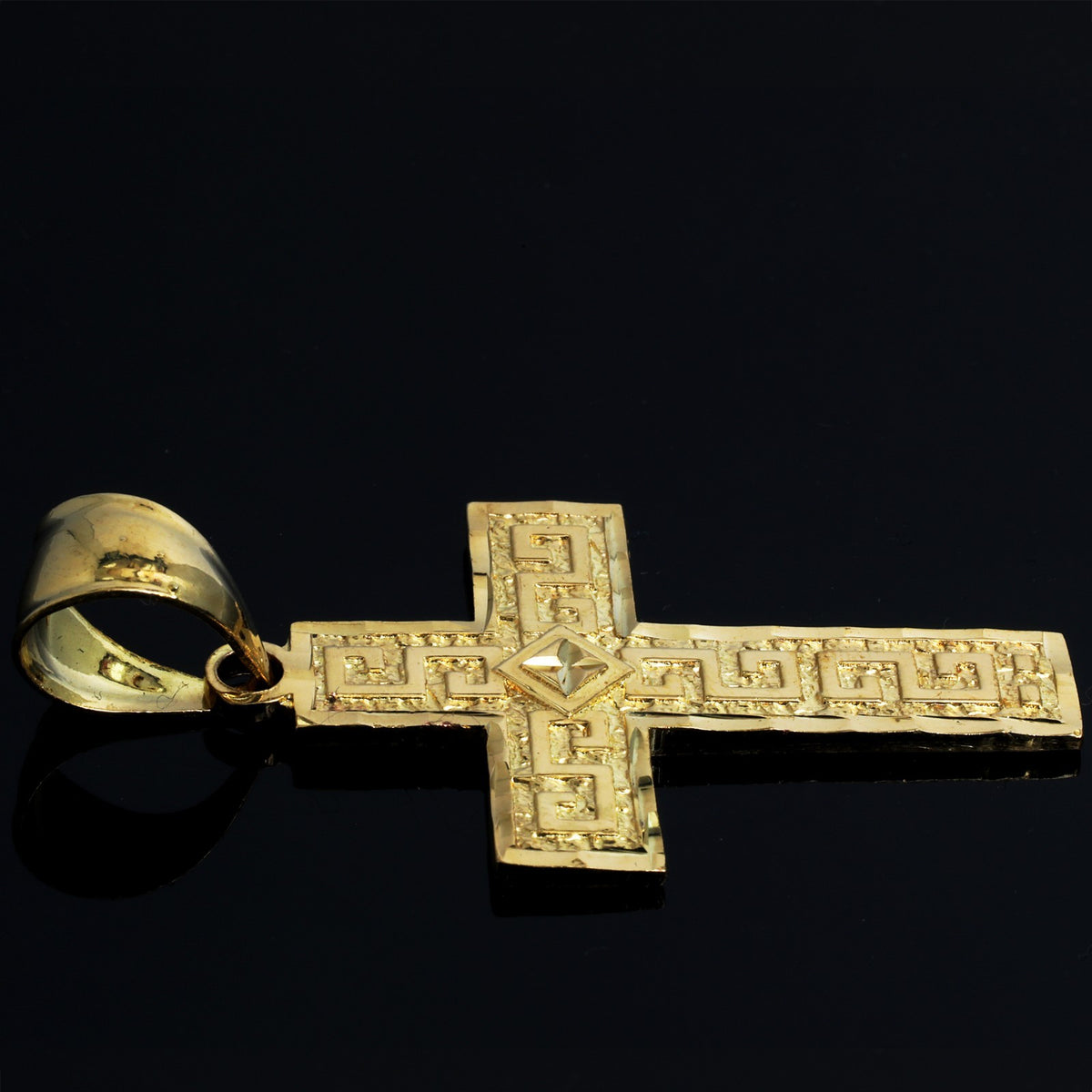 Star Greek Cross Key 14k Gold 5mm 20" Cuban Necklace Choker Chain