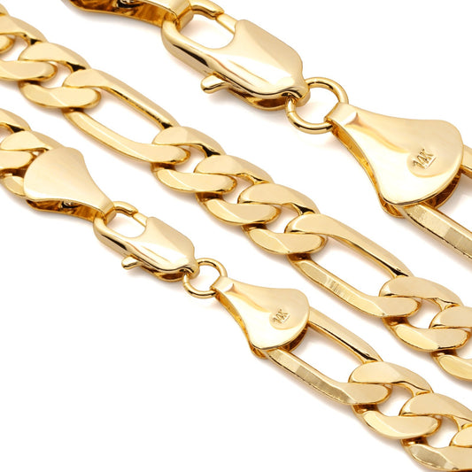Italy Figaro Chain Link 14k Gold 11mm 24" for Men & Women