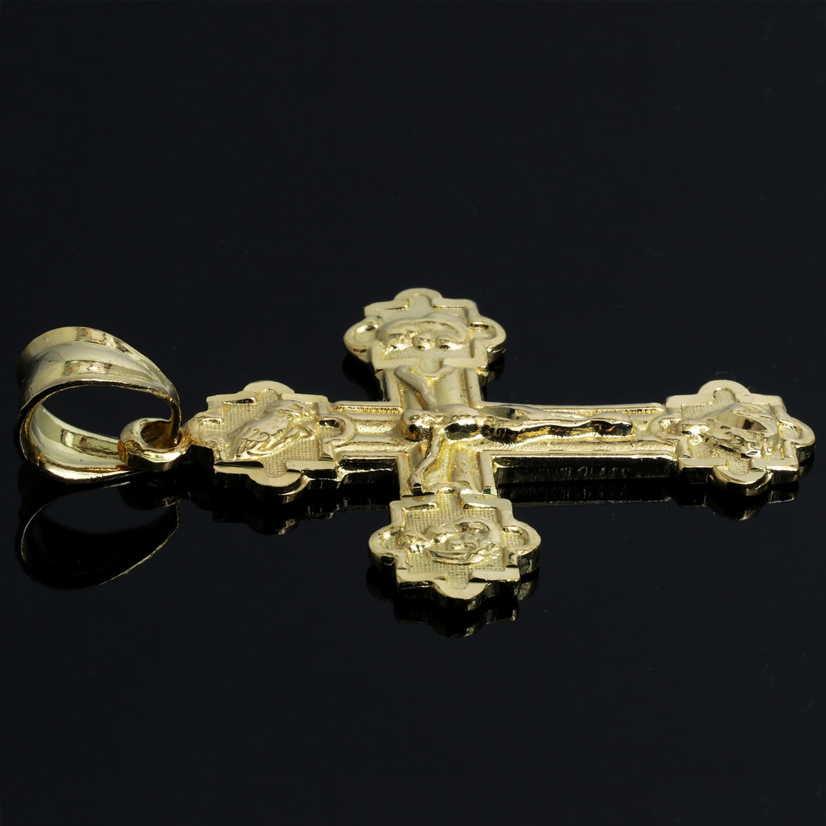 Prayer Jesus Cross 14k Gold 5mm 20" Cuban Necklace Choker Chain