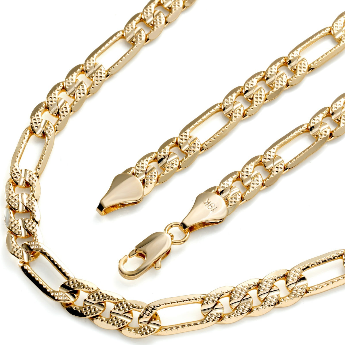 Frost Italy Figaro Chain 18k Gold 7mm 24" for Men & Women