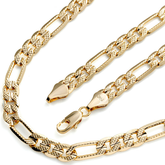 Frost Italy Figaro Chain 18k Gold 7mm 24" for Men & Women