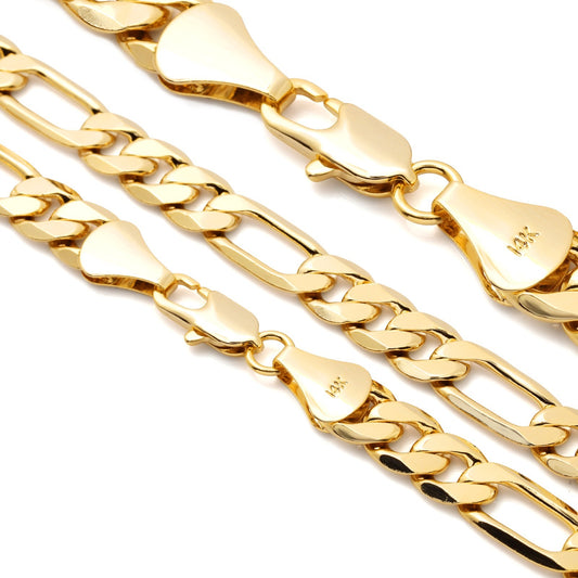 Italy Figaro Chain Link 14k Gold 10mm 24" for Men & Women