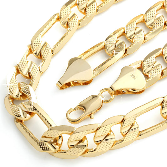 Frost Italy Figaro Chain 14k Gold 12mm 24" for Men & Women