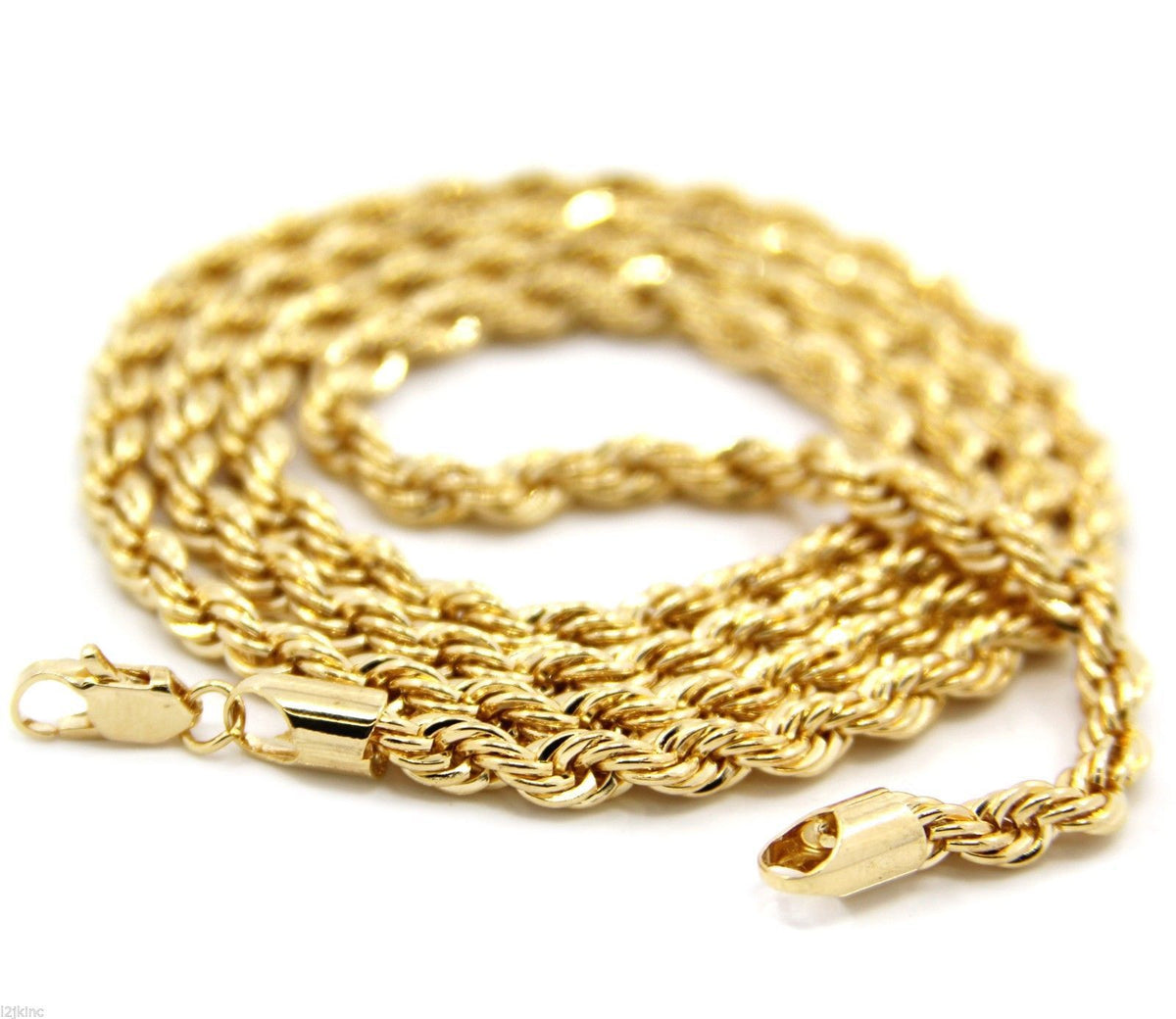 Men 14k Gold Long Wings Angel Pendant CZ 24" Rope Chain