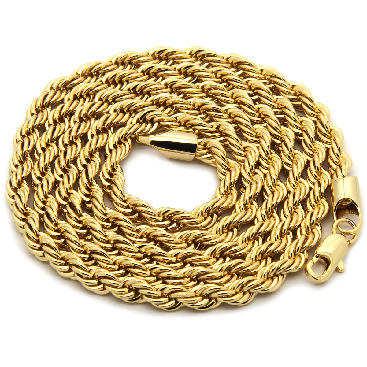 Men's 14k Gold Malverde CZ 24" Rope Chain Pendant