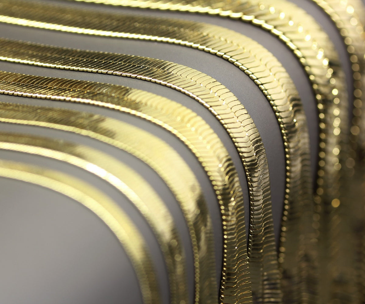 Men & Lady 14k Gold 4mm - 14mm Flat 20" or 24" Herringbone Necklace Chain