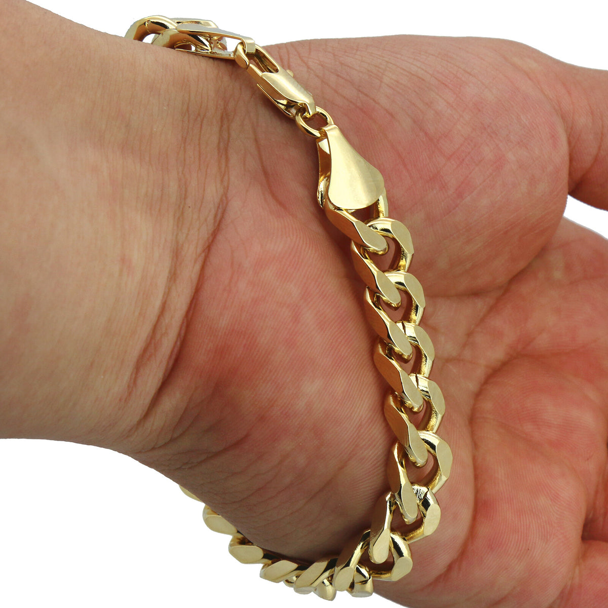 14k Gold Xl Last Supper CZ Pendant 24" Cuban Chain Bracelet