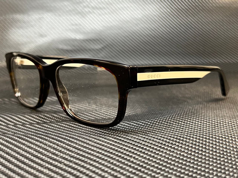 Gucci Men's Havana Rectangular Eyeglasses