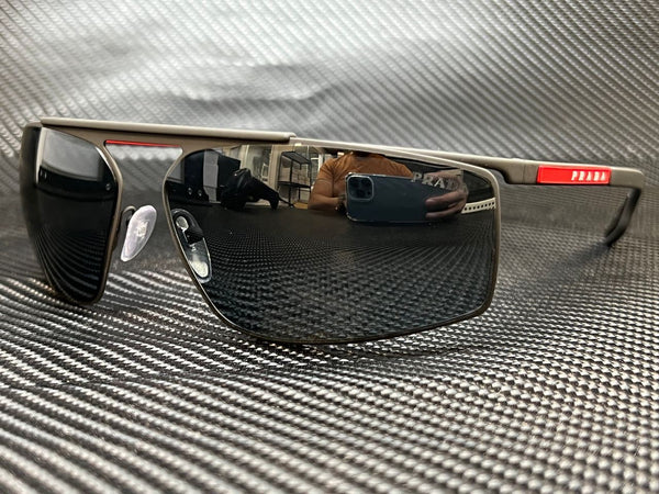 Prada Men's Grey Rectangular Sunglasses