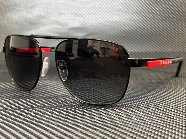 Prada Men's Black Oval Sunglasses