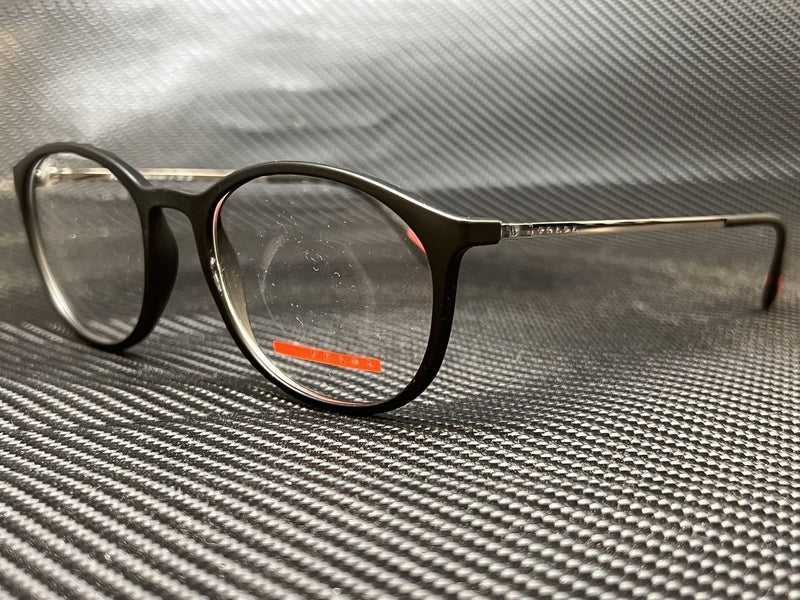 Prada Men's Black Round Eyeglasses