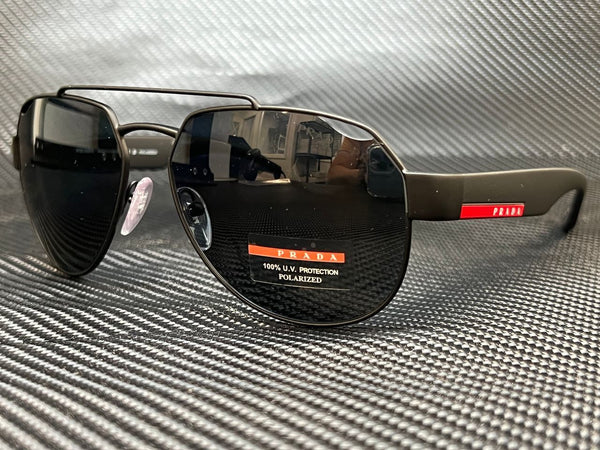 Prada Men's Black Pilot Sunglasses