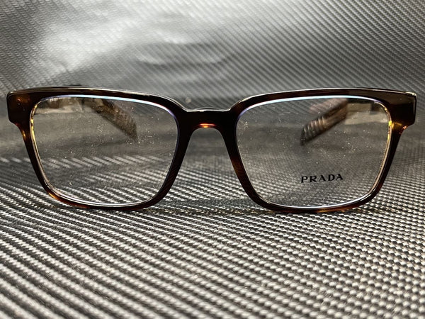 Prada Men's Havana Rectangular Eyeglasses