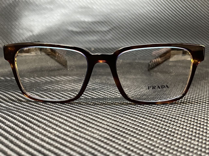 Prada Men's Havana Rectangular Eyeglasses