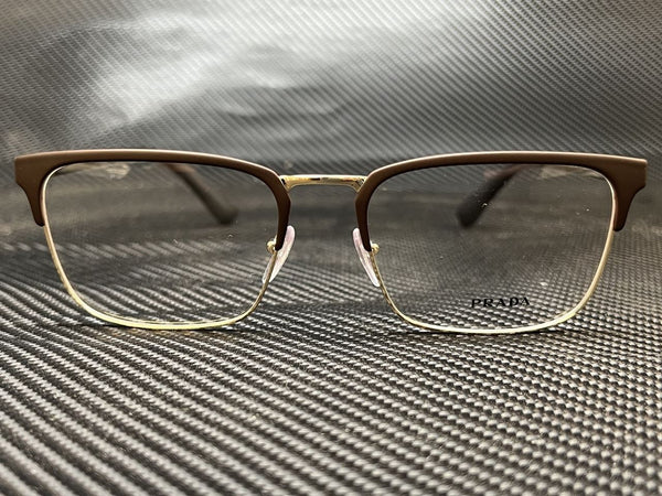 Prada Men's Gold Rectangular Eyeglasses