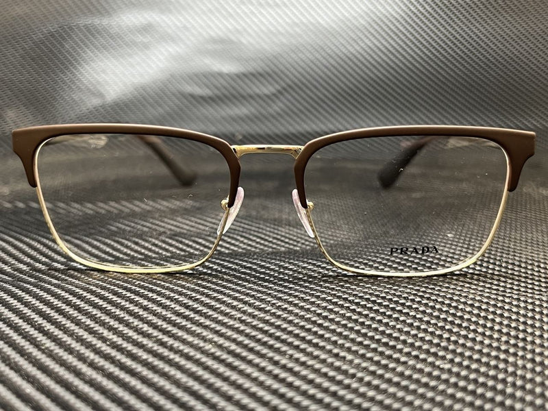 Prada Men's Gold Rectangular Eyeglasses