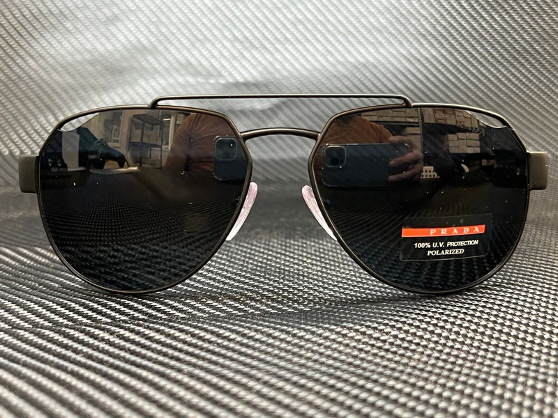 Prada Men's Black Pilot Sunglasses