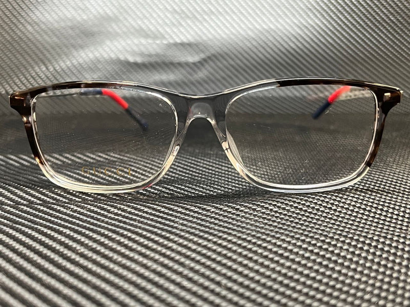 Gucci Men's Havana Rectangular Eyeglasses