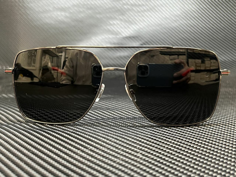 Gucci Men's Ruthenium Square Sunglasses