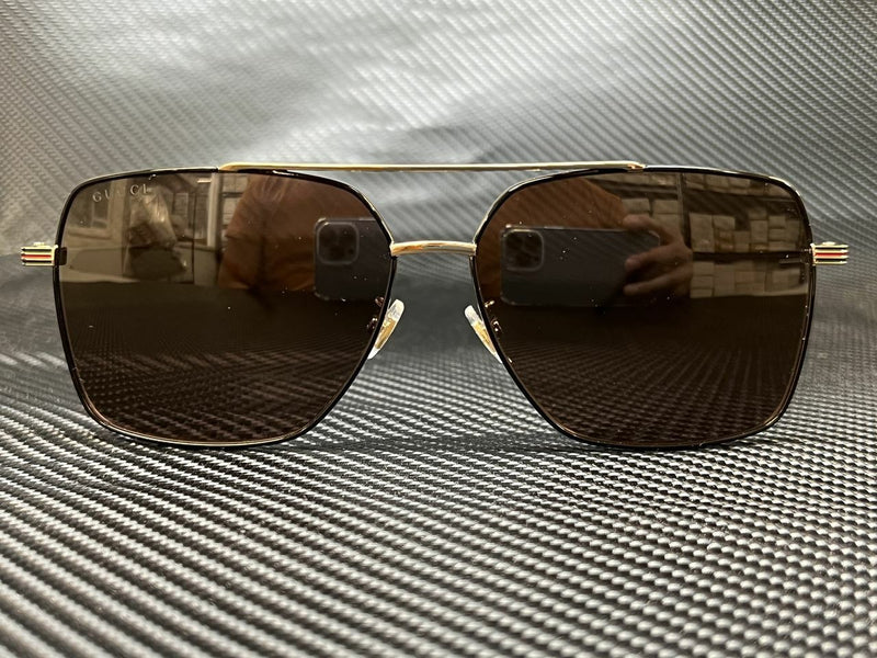 Gucci Men's Gold Square Sunglasses