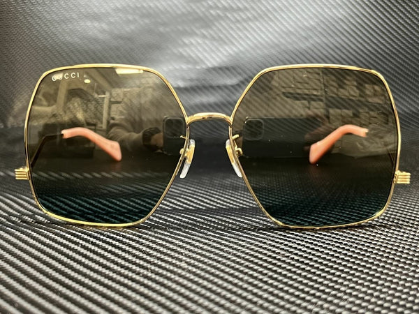 Gucci Women's Gold Hexagonal Sunglasses