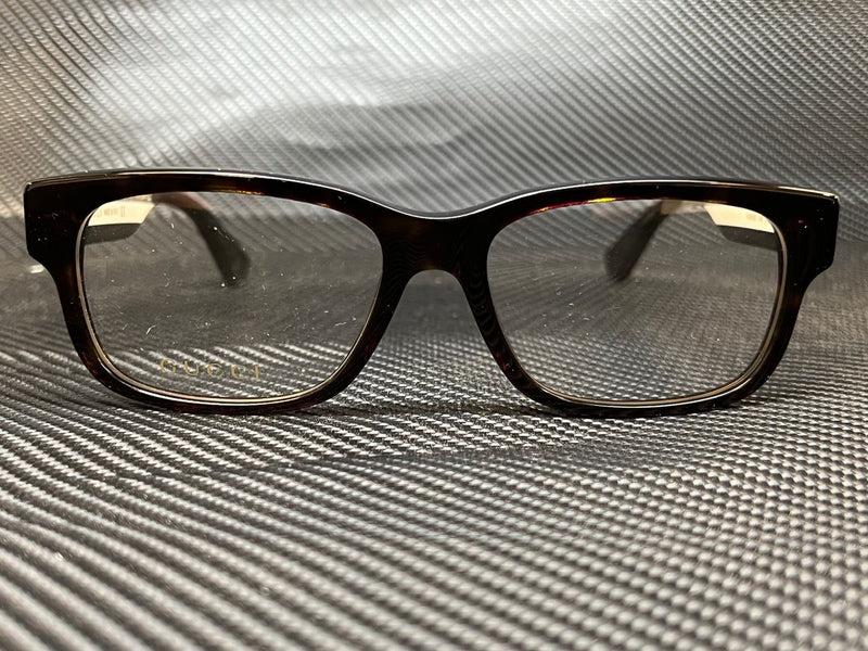 Gucci Men's Havana Rectangular Eyeglasses
