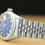 Rolex 36mm Blue Dial Diamond Men's Watch