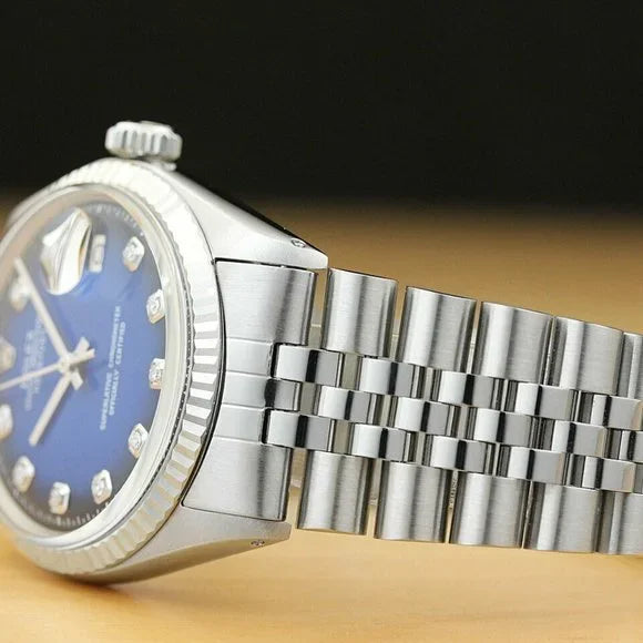 Rolex 36mm Blue Dial Diamond Men's Watch
