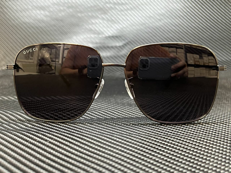 Gucci Men's Ruthenium Square Sunglasses