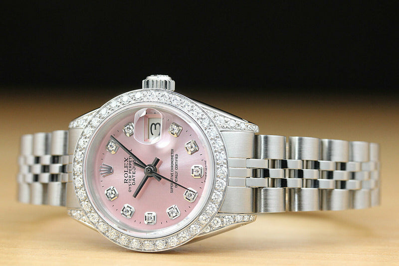 Rolex Women's Pink Datejust 18kt White Gold