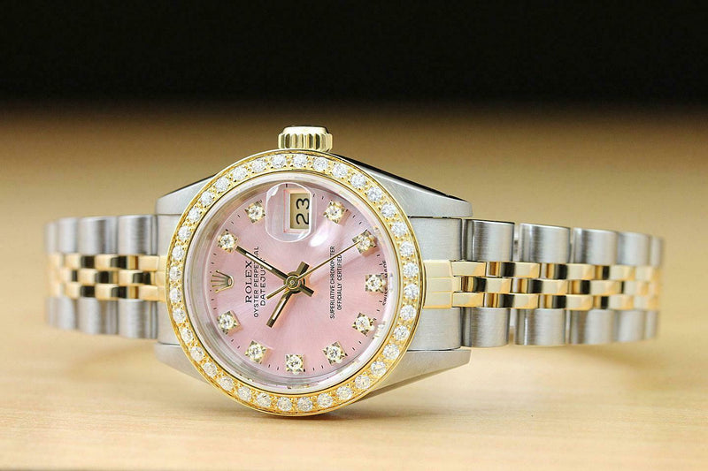 Rolex Women's Pink 18kt Datejust