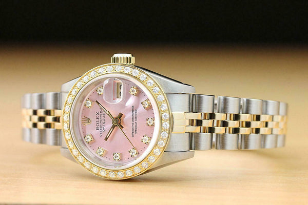 Rolex Women's Pink 18kt Datejust