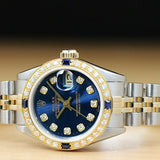 Rolex Women's Blue 18kt Sapphire Datejust