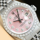 Rolex Women's Pink Datejust 18kt White Gold
