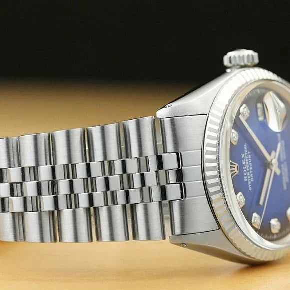 Rolex 36mm Blue Dial Diamond Men's Watch