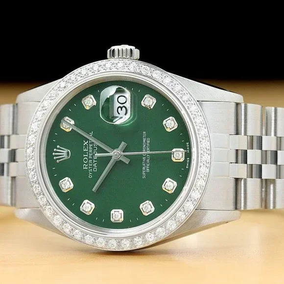 Men's Rolex Green Dial 18kt Watch