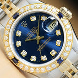 Rolex Women's Blue 18kt Sapphire Datejust