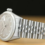 Rolex Men's 36mm Gray Diamond Watch