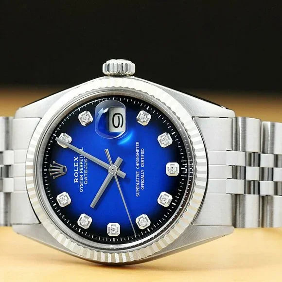 Rolex 36mm Blue Dial Diamond Men's Watch