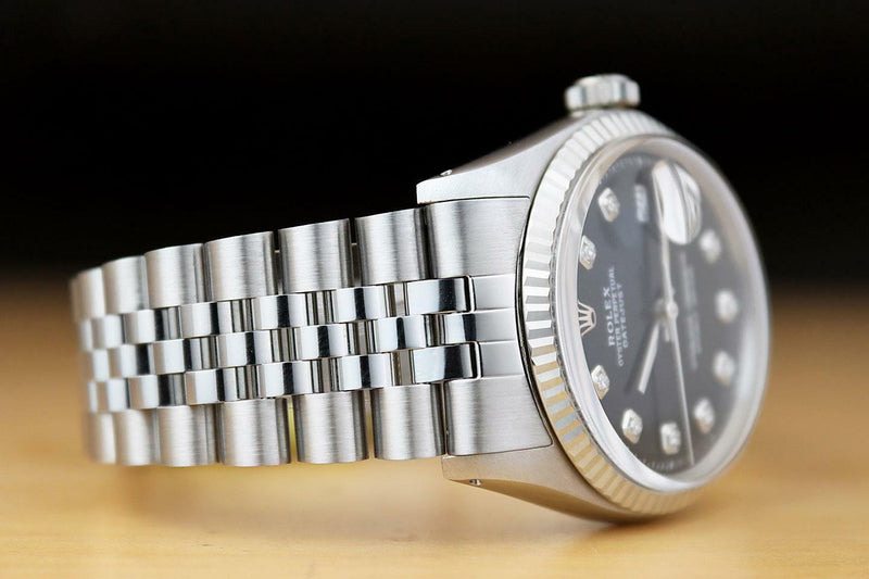 Rolex Men's Black Dial 36mm Watch