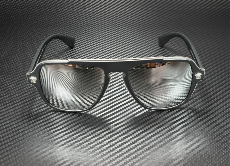 Versace Matte Silver Mirror Sunglasses