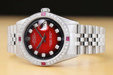 Rolex Men's 36mm Red Diamond Ruby Watch