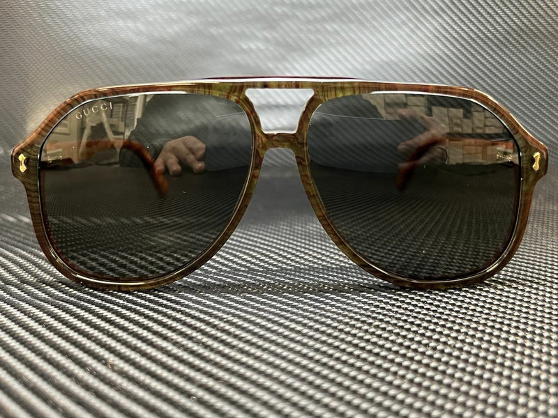 Gucci Men's Brown Aviator 60mm Sunglasses