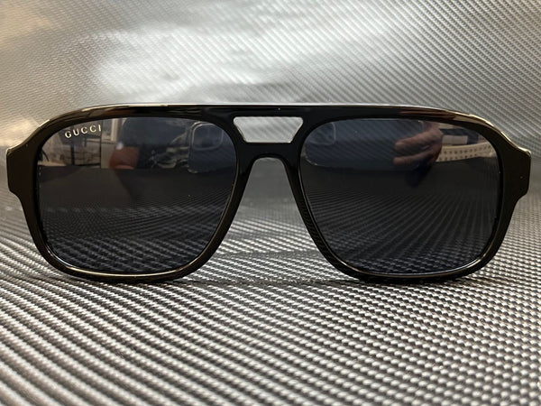 Gucci Men Black Rectangle Stripe Sunglasses