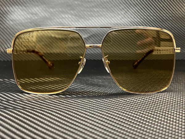 Gucci Men Silver Yellow 61mm Sunglasses