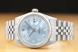 Rolex Men's 36mm Blue Ice DateJust Watch