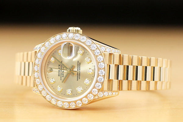 Rolex Women's President 18k 1CT+ Watch! Factory box + hang tag